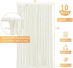 50ft x 10ft Ivory Backdrop Curtain for Wedding Ivory Wrinkle Free Backdrop Drapes Panels for Parties Baby Shower Bridal Shower Birthday Photo Photography Polyester Fabric Background Decoration - Image 5