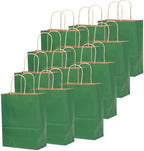 qiqee 100PCS Gift Bag with Handles Bulk Kraft Deep Green Paper Bags Multiple Uses (13''x5 x10 inch Large Size) - Image 2
