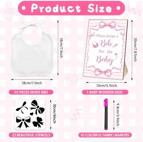 Newwiee 55 Pcs White Baby Bibs DIY Bib Decorating Design - Image 2