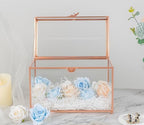 Glass Wedding Card Box with Slot, 10.2 inch Large Clear Card Box for Wedding Receptions, Rose Gold Gift Card Storage Box for Baby Shower, Birthday Party, Bridal Shower - Image 6