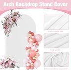 6.6FT Gold Metal Arch Backdrop Stand and White Arch Cover Set - Image 4