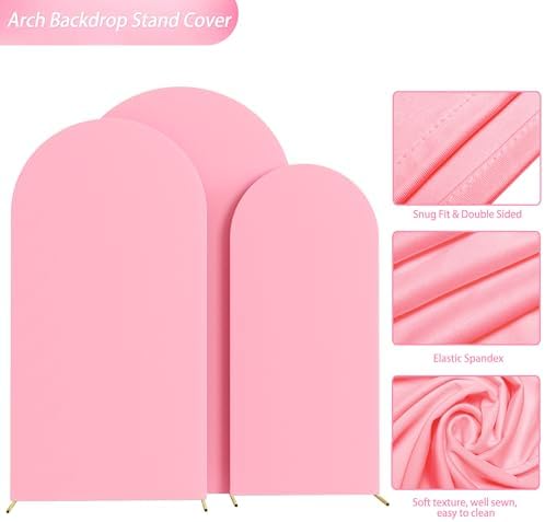 Wokceer Arch Backdrop Cover Pink Covers Stretchy Backdrop 7.2FT,6.6FT,6FT - Image 5