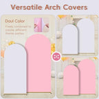 White Pink Arch Backdrop Cover Set of 2 (6FT/7.2FT) Arch Cover Spandex Wedding Arch Stand Covers for Baby Shower Bridal Shower Party Photo Birthday Spandex Baby Balloon Arch Covers Stretchy Backdrop - Image 3