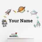 Oliver's Labels Premium Name Wall Decals - Matte Finish Personalized Wall Art for Kids' Rooms & Nurseries (Galaxy) - Image 3