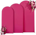 Hot Pink Arch Backdrop Cover 7.2ft 6.6ft 6ft Arch Cover Set of 3 Arch Covers Stretchy Backdrop for Wedding Party Baby Shower Birthday Photography Spandex Arch Stand Covers Backdrop Curtains Decor by Tao-GePartyDecorations