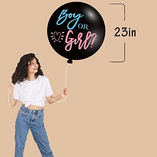 Gender Reveal Decorations, Baby Shower Party Supplies 124 Pieces Paper Plates, Cups, Napkins, Tablecloths, Black Balloon, Banner, Tableware Set Disposable Dinneware - Image 7