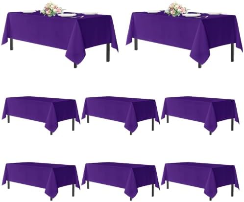 sancua Purple Tablecloths Rectangle, 8 Pack Table Cloth for 8 Foot Tables by sancua