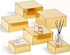 Jerify 6 Pcs Mirror Acrylic Display Risers 5.91" 5.12" 3.54", Gold Square by Jerify