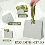 Feifeiya 30 Pcs Small Dusty Green Gift Bags with Ribbon Handle - Image 3