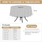 sancua Round Tablecloth 90 Inch Fit 30-72 Inch Tables, 8 Pack Navy Blue - Image 7