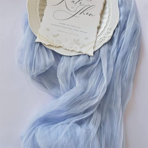 Blue Cheesecloth Table Runner Fall Wedding Birthday Party Decor 10 Pack - Image 2