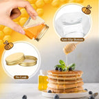 Funnymoom 30 Set 2.5oz Plastic Mini Honey Jars with Wooden Dipper and Muslin Cloth Covers Honey Jars with Gold Lids Hang Tags Decorative Jute Rope for Wedding Birthday Party (Bee) - Image 5