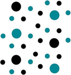 Black/Turquoise Vinyl Wall Stickers - 2 & 4 inch Circles (150 Decals) - Image 3