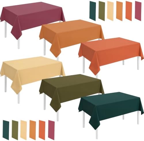 Jinei 24 Pcs Fall Plastic Tablecloth Thanksgiving Table Cover Disposable by Jinei