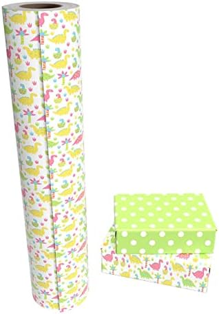 WRAPAHOLIC Jumbo Reversible Dinosaur Wrapping Paper - 24 Inch X 100 Feet Jumbo Roll Dinosaur Design, Perfect for Kids Birthday, Baby Shower - Image 2