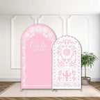 2 Pcs Cielito Lindo Arch Backdrop Covers,Set of 2(5FT/4FT) Pink Talavera Floral Arch Fabric Cover for Mexican Wedding Birthday Baby Shower Party Decoration - Image 2