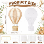 2.9 ft x 4.9 ft Hot Air Balloon Baby Shower Decorations, Large Light Brown Hot Air Shaped Cardboard Cutout, Life-Size Standup Photo Booth Props for Birthday Party Celebration Backdrops Decor - Image 2