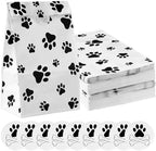 Meanplan 200 Pcs Paper Paw Bags with Footprint Paper Dog Treat Bags Bulk for Lunch Snacks Bread Candy Sandwich Popcorn Cookies Food Party Favors (White) by Meanplan