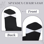 MDS Pack of 75 Spandex Chair Sashes Without Slider Buckles – White - Image 4