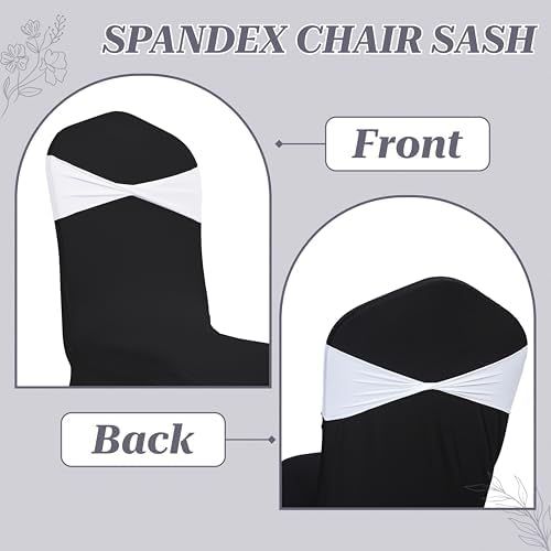 MDS Pack of 125 Spandex Chair Sashes Without Slider Buckles – White - Image 4