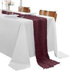 15 Pack Burgundy Cheesecloth Table Runner 9FT Rustic Sheer Table Runners 17x108 Inch Gauze Boho Runner for Wedding Bridal Baby Shower Birthday Party Table Decorations by Cupuamon