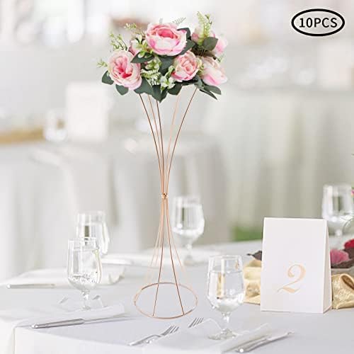 10PCS Wedding Centerpieces for Tables, 31.5Inch Metal Tall Trumpet Vases Rack for Birthday Party Decoration Garden Tall Flower Stand Holder for Balloon Decor Road Leads Christmas - Image 2