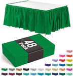 Exquisite Ruffle Table Skirt Emerald Green 48 Pack 14 Ft Long Table Skirts for Rectangle Tables 6ft Plus or Round Tables Skirts with Adhesive Strip for Gender Reveal Decor & Happy Birthday Parties by Exquisite