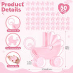 Yinder 50 Pcs Pink Baby Shower Centerpiece Baby Carriage Decor - Image 2