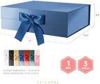 PACKHOME Extra Large Blue Gift Boxes Ribbon Magnetic Lids 17x14.5x5.5in - Image 2
