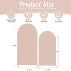 Nude Arch Backdrop Cover 2 Set - 6.6FT, 5FT Spandex Fitted Wedding Arch Stand Covers Round Top Chiara Arch Backdrop Stands Cover for Birthday Parties Banquet Photo Background Decoration - Image 2