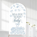 Serencatcher 7.2ft Seashell Sea You Soon Baby Shower Arch Backdrop Cover by Serencatcher