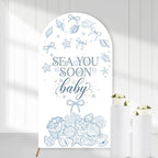 Serencatcher 7.2ft Seashell Sea You Soon Baby Shower Arch Backdrop Cover by Serencatcher