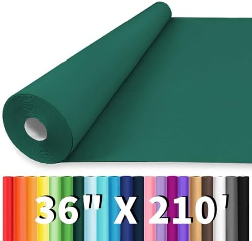 Vanhench 36" x 2520" (210') Green Solid Color Wrapping Paper, Art Construction Paper for Fathers Day, Birthday, Bouquet Flower Crafts Packing & Poster Bulletin Board by Vanhench