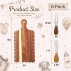 LemonRoad 6 Sets Acacia Wood Baby Shower Prizes, 6" L x 9" W - Image 3