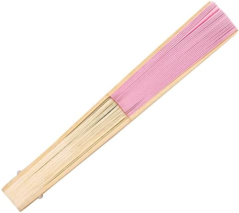 50pcs Paper Hand Fan with Organza Bags Bamboo Handheld Folding Fan DIY Decorative Wedding Party Favors (Pink) - Image 6