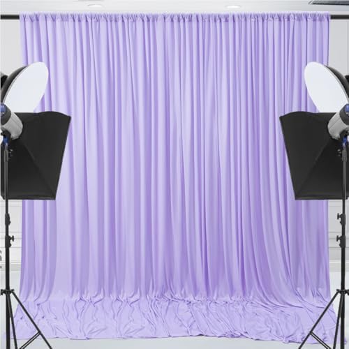 30x10ft Wrinkle Free Lavender Backdrop Curtain for Parties Soft Fabric Drapes Wedding Curtain Backdrop for Birthday Party Decorations Background for Photography 5x10ft,6 Panels - Image 5