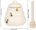 12 Sets Ceramic Bee-Happy Honey Pot with Dipper，Honey Jar Serving Set with Exquisiting Package for Wedding Favor,Bridal Shower Favor, Baby Shower Favor，Party Favor (12) - Image 2