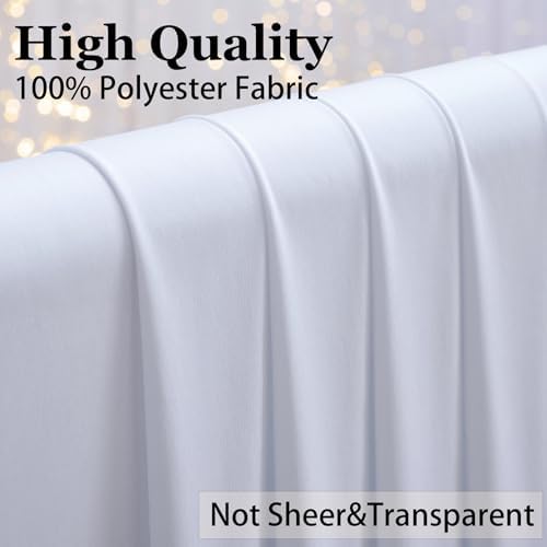 40×14 ft White Wrinkle Free Backdrop Curtain, Soft Silky Polyester Wedding Drapes 8 Panels 14ft Height Photo Backdrop Curtains for Parties Birthday Baby Shower Photography Background Cloth - Image 4