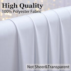10ft×12ft Wrinkle Free White Backdrop Curtain for Wedding Parties,2 Panels 5×12ft Long Silky Polyester Fabric Backdrop Drapes Photo Back Drop Drapery for Birthday Baby Shower Photography Background - Image 3