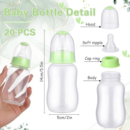 TrelaCo 20 Pcs Bottle Chug Game, Greenery Baby Shower Favors, Green - Image 2