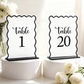 Black and White Wave Acrylic Table Number 1-20 with 20Pcs Stands, 5"x7" Table Centerpiece Decor for Indoor Outdoor Birthday Baby Shower Wedding Bridal Shower Anniversary Party Reception by CORNERLACE