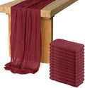 12 Pack Cheesecloth Table Runner, Runner Gauze Boho Wedding Decor Romantic Table Runner for Wedding Birthday Party(35" x 118") (Wine Red) by Home