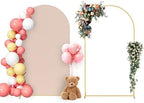 Neatsure Arch Backdrop Stand and Cover Set, 7.2FT Metal Photo Balloon Arch Backdrop Stand for Wedding Birthday Party Baby Shower Ceremony Graduation Decoration, Nude by Neatsure