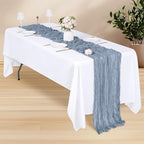14 Pack Dusty Blue Cheesecloth Table Runner 17x108 Inch Semi Sheer Boho Gauze Cheese Cloth Fabric Table Runners, for Wedding Party Baby Shower Birthday Home Decor Garden Farmhouse - Image 3
