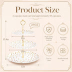 Thenshop 2 Pcs 3-tier Cupcake Stand Melamine 12" 10" 8" Serving Tray, White - Image 2