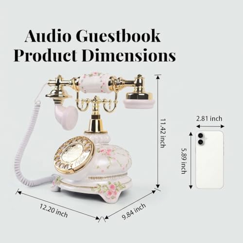 Audio Guest Book Wedding Phone, FESTRING Retro Audio Guestbook(Floral - Image 2
