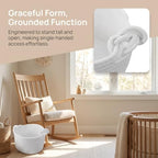 Soft Woven Basket with Cotton Rope, Rounded White Nursery Storage Basket for Newborns, Versatile Placement and Easy Accessibility on Shelves and Changing Tables - Image 3