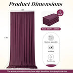 20ft x 15ft Burgundy Backdrop Curtains for Wedding Parties, 4 Panels Extra Long Wrinkle Free Fabric Drapes Photo Backdrop for Baby Shower Birthday Stage Reception Lobby Decoration - Image 7