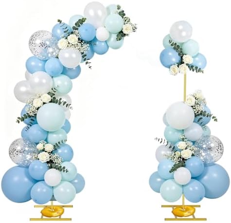 EMART Balloon Arch Stand 7.5 X 6.2FT Set of 2 Gold Half Wedding Arch Stand by EMART