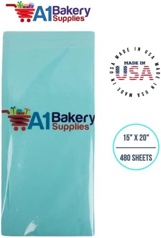 Aqua Blue Tissue Paper 15 Inch x 20 Inch - 480 Sheet Pack - Image 3